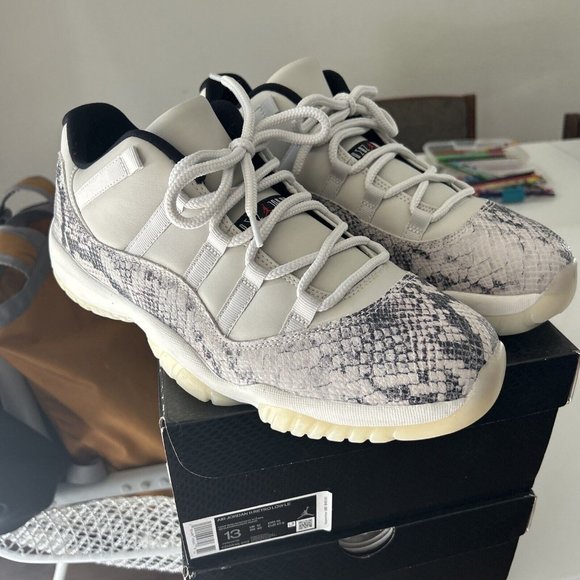 Size 13 - Jordan 11 Retro Low Light Bone Snakeskin 2019 main image 2